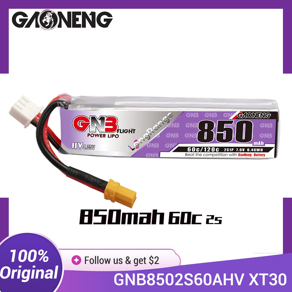 GAONENG GNB LiPo Battery 850mA - огляд і ціна Drone Kit Racing